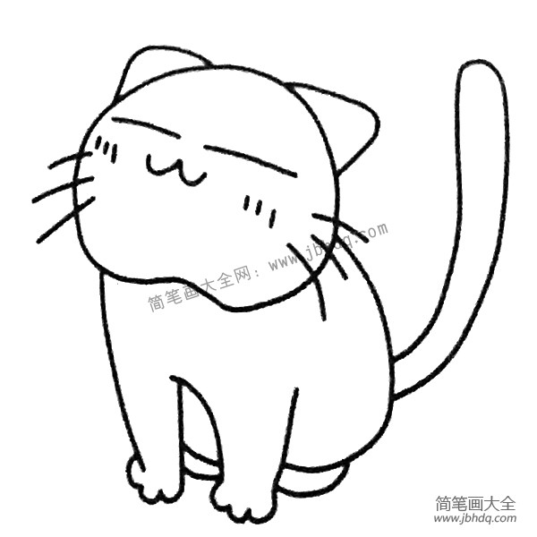 撒娇的小猫简笔画图片