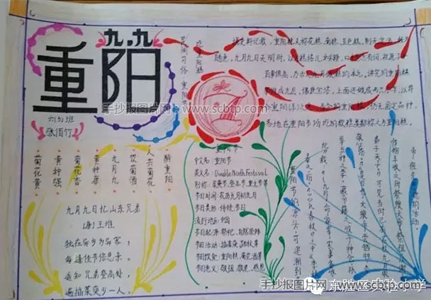 “九九重阳节,浓浓敬老情”小报图片