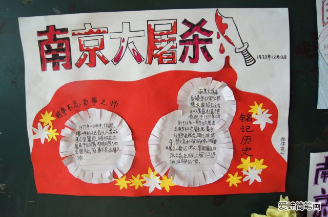 纪念南京大屠杀的手抄报图片1