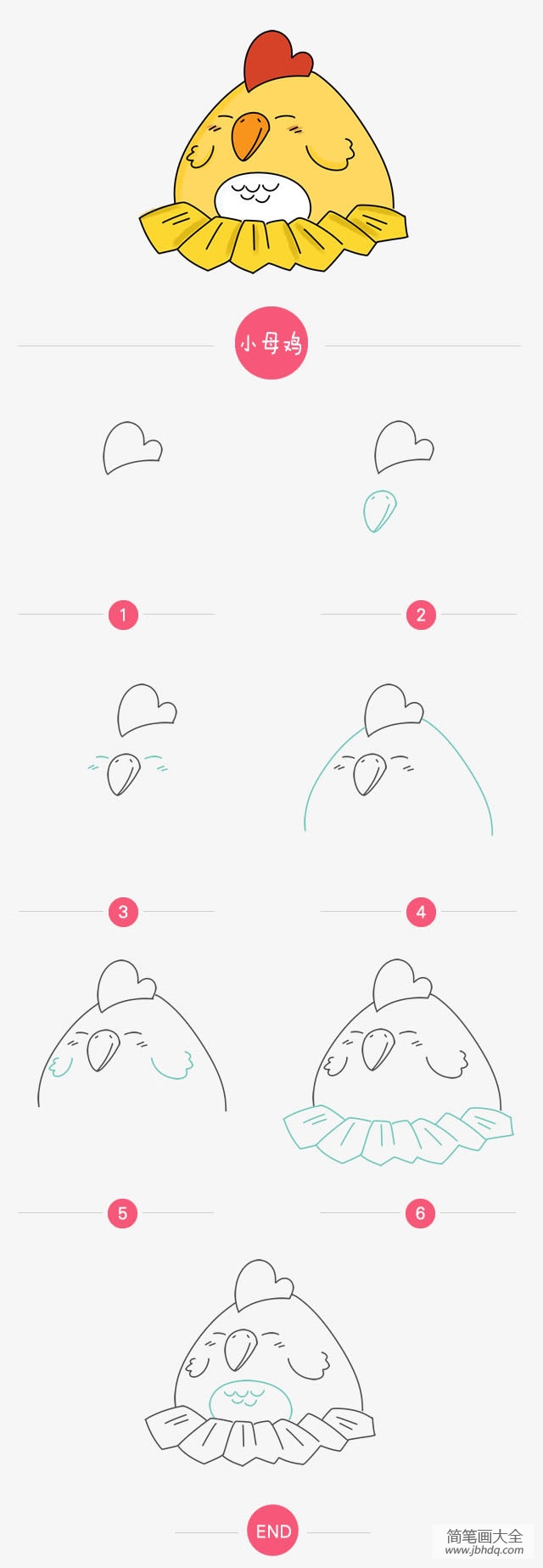小母鸡简笔画图片