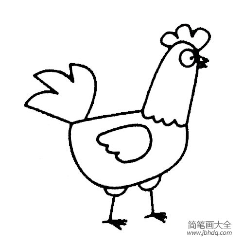 公鸡简笔画实例及步骤