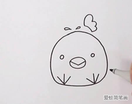 小鸡破壳简笔画