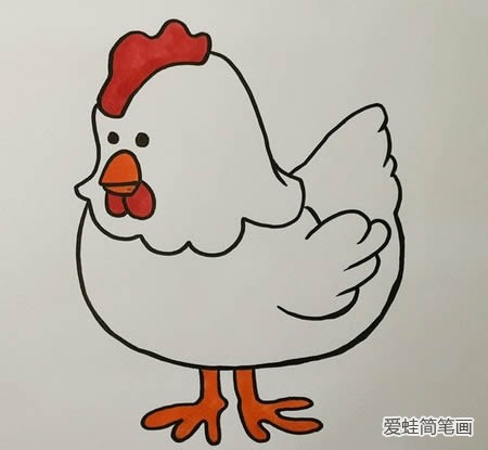 母鸡怎么画简笔画