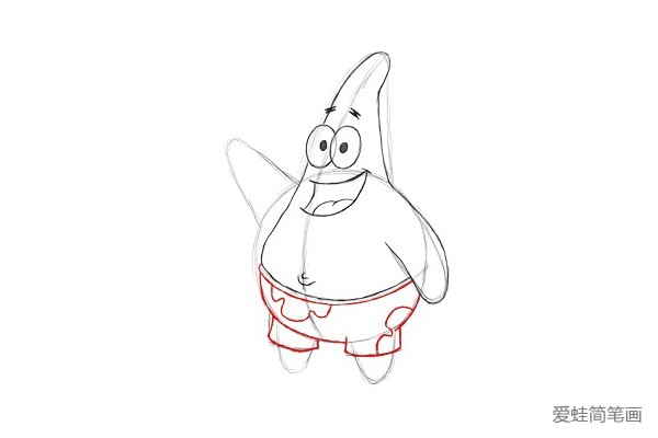 6.画出它的裤子和裤脚。