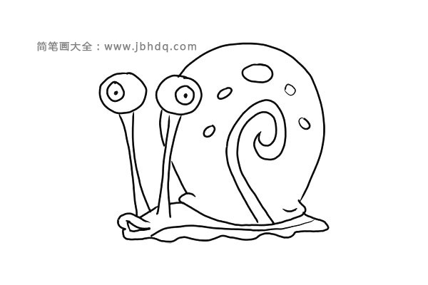 9步画出海绵宝宝中的小蜗牛