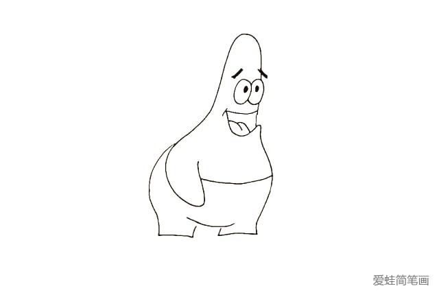 8.画出他的裤子,他的下身比较胖,同学们要仔细观察。