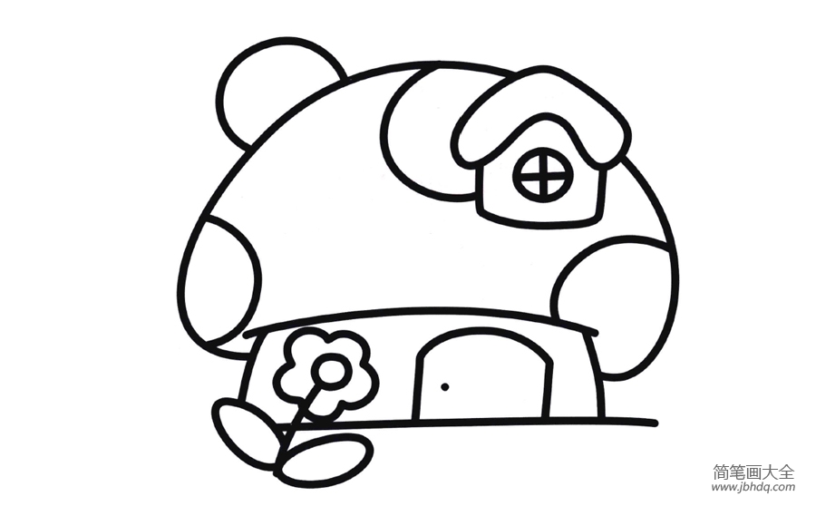 蘑菇小屋简笔画图片