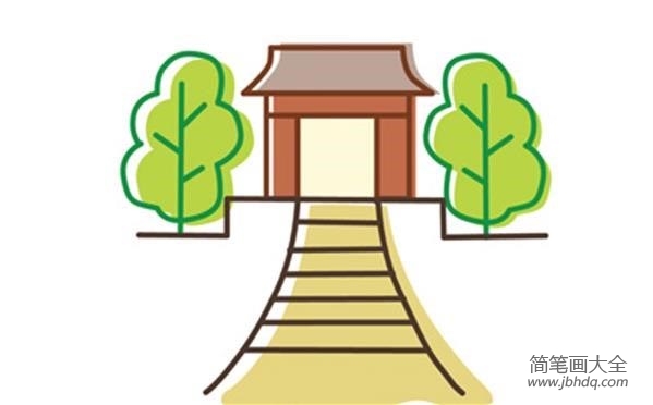 简笔画牌坊的画法