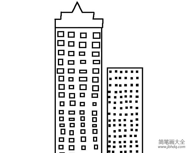 幼儿建筑简笔画大全 高楼大厦简笔画图片