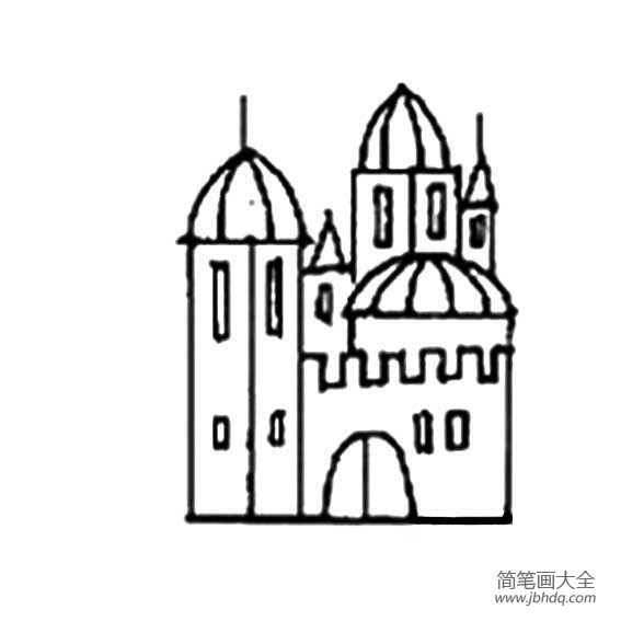 幼儿城堡的画法
