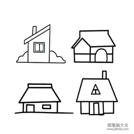 几款简单的小房子简笔画