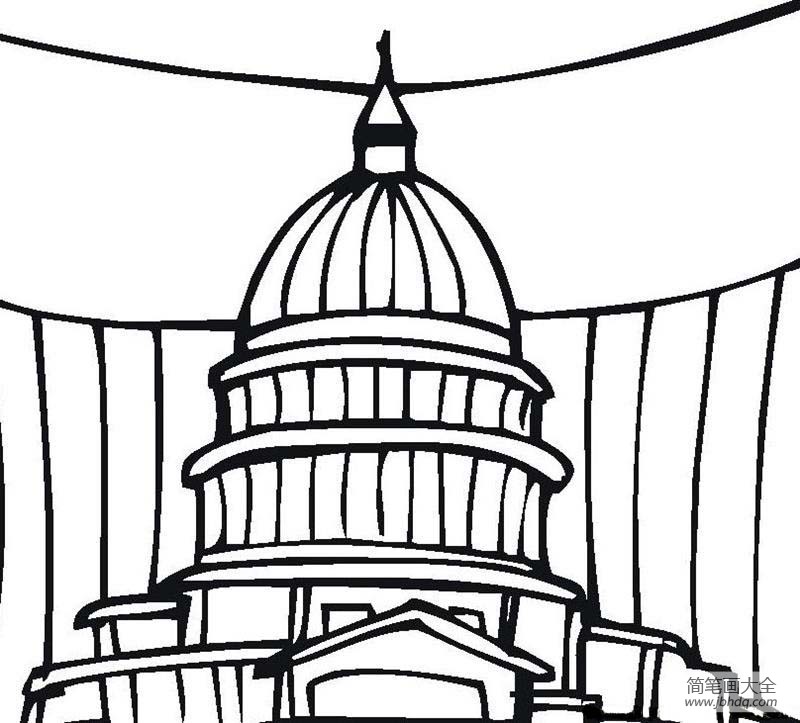 世界著名建筑 华盛顿政府简笔画