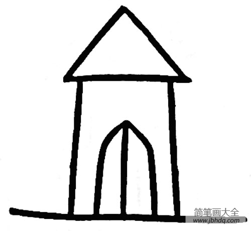 儿童建筑简笔画教堂的画法