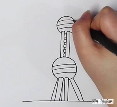 上海东方明珠简笔画