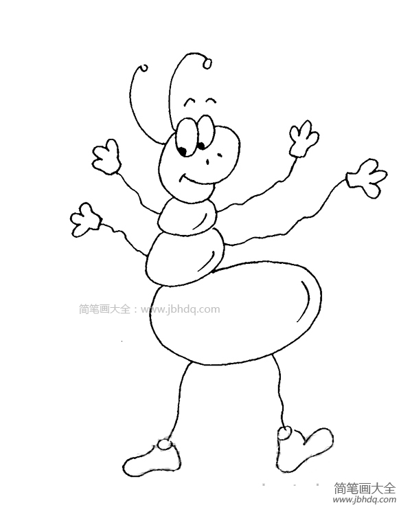 卡通蚂蚁的简笔画图片