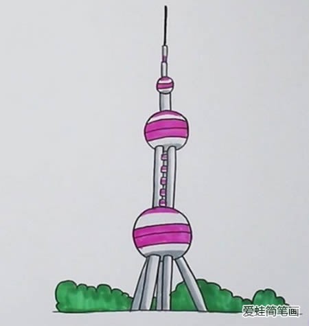 上海东方明珠简笔画