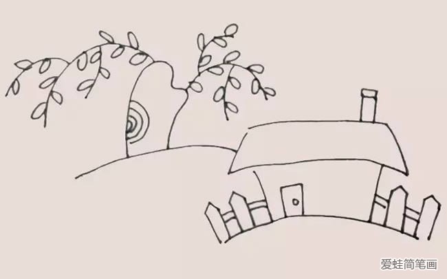 房子小树简笔画