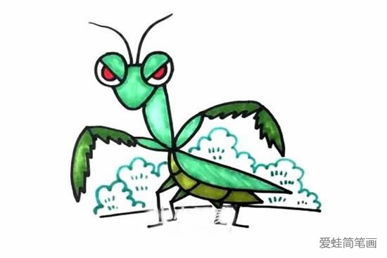 卡通螳螂简笔画