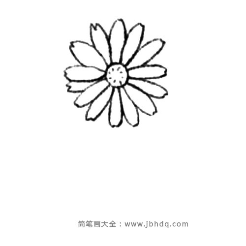 2.再画中间添加上花瓣儿。