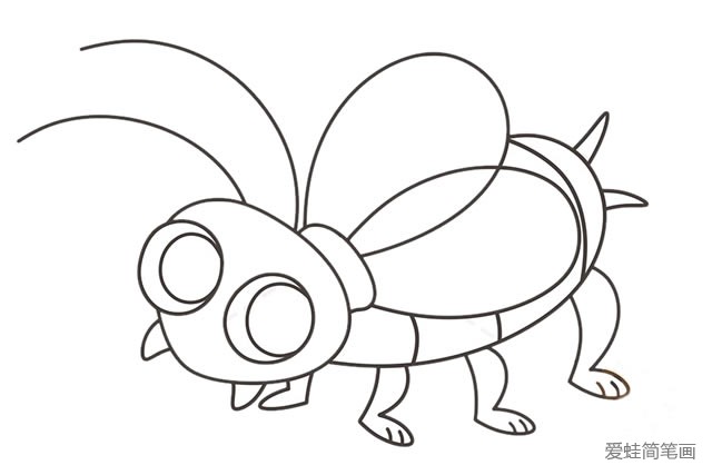 可爱的卡通蟋蟀简笔画
