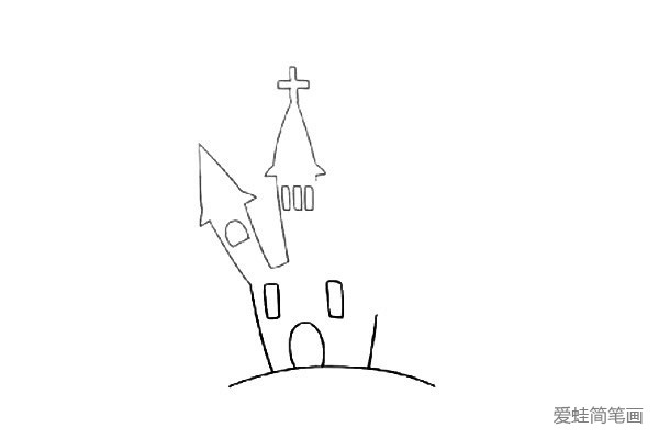万圣节教堂简笔画