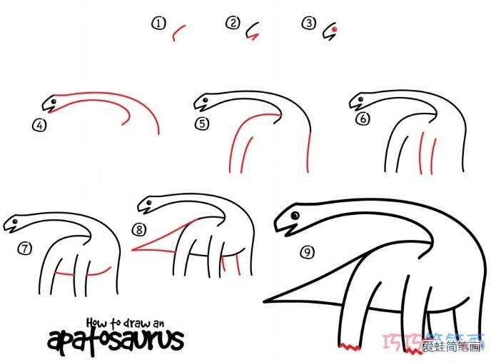 儿童恐龙简笔画画法