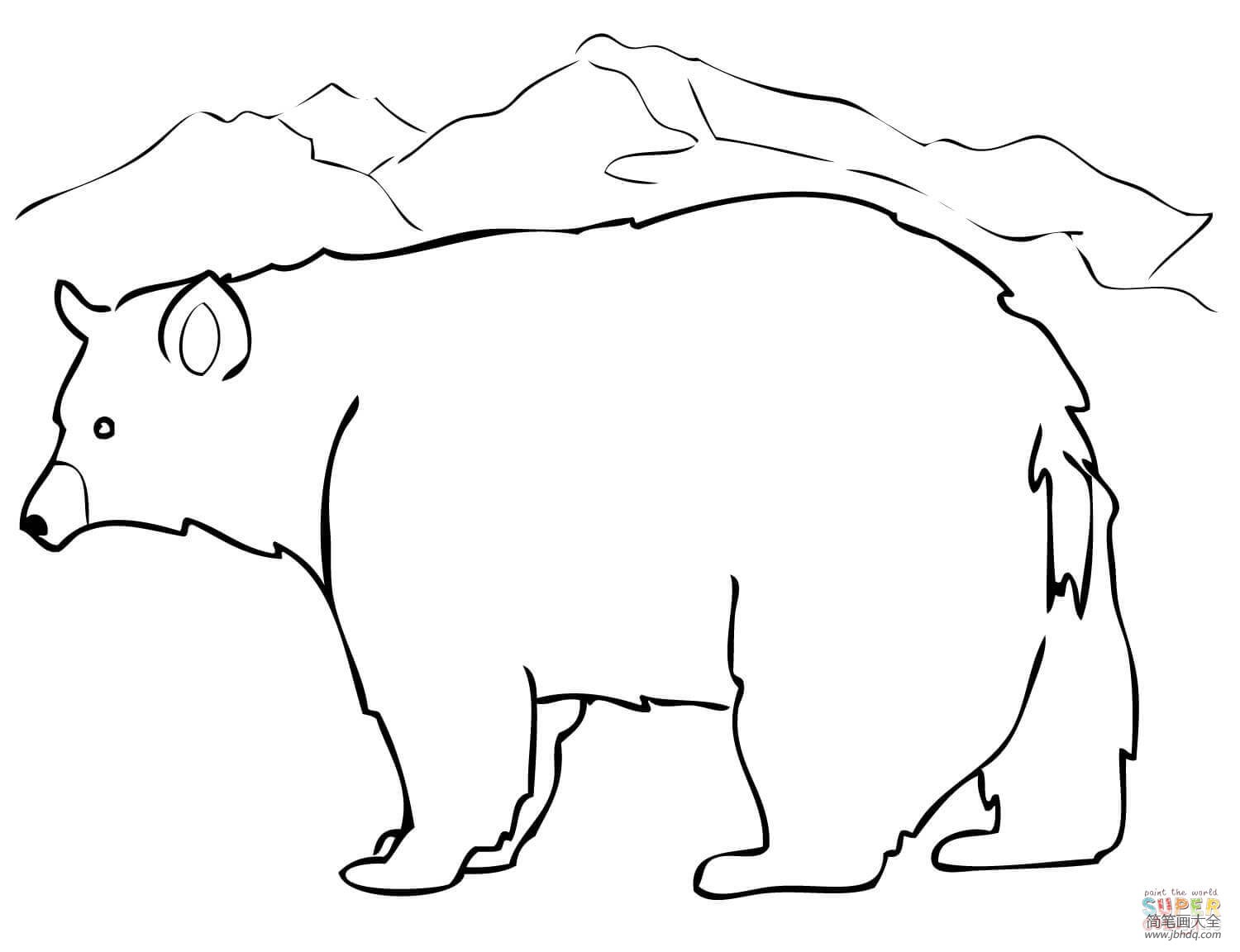 美国黑熊的简单画法