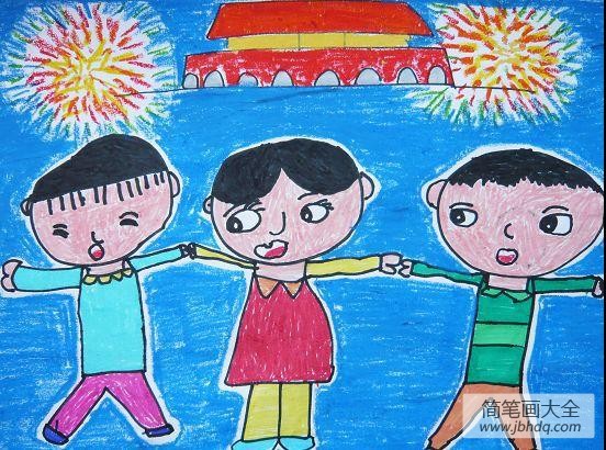 关于国庆节的儿童画-国庆的烟花