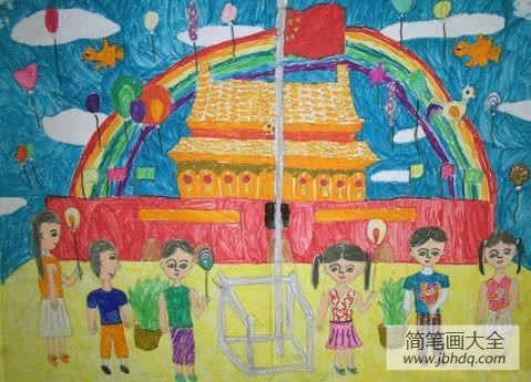 国庆节67年图画 幼儿国庆节图画作品