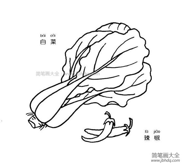 白菜和辣椒简笔画图片