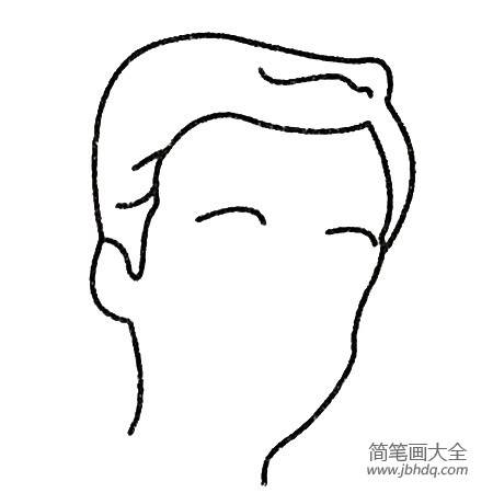 3.然后画眉毛和头发丝。