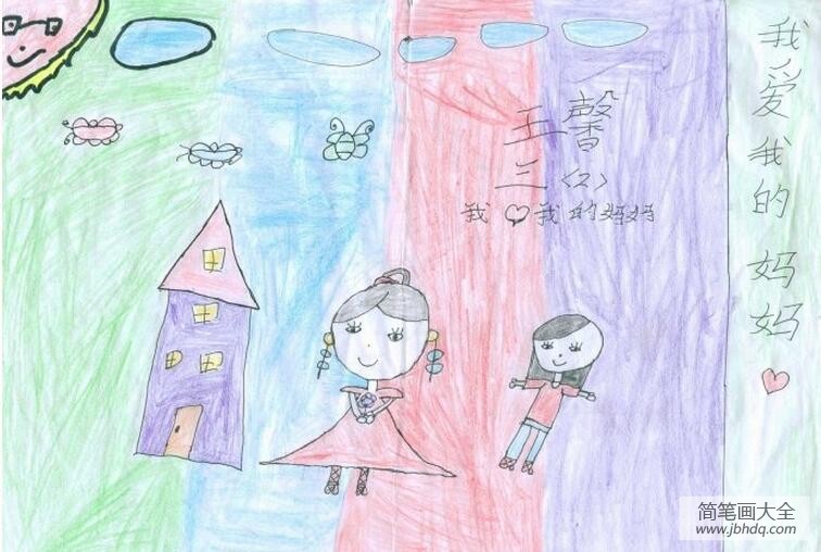 妈妈和我三八妇女节小学画作品欣赏