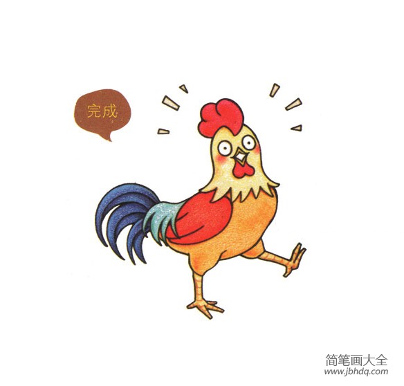 简单的动物简笔画 大公鸡