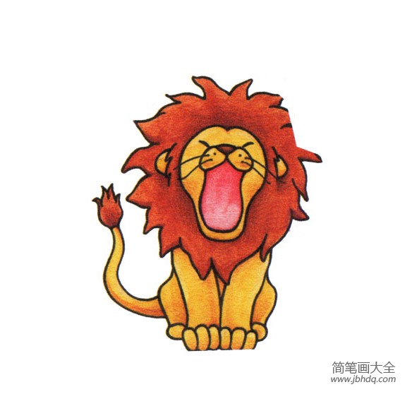 简单的动物简笔画 狮子