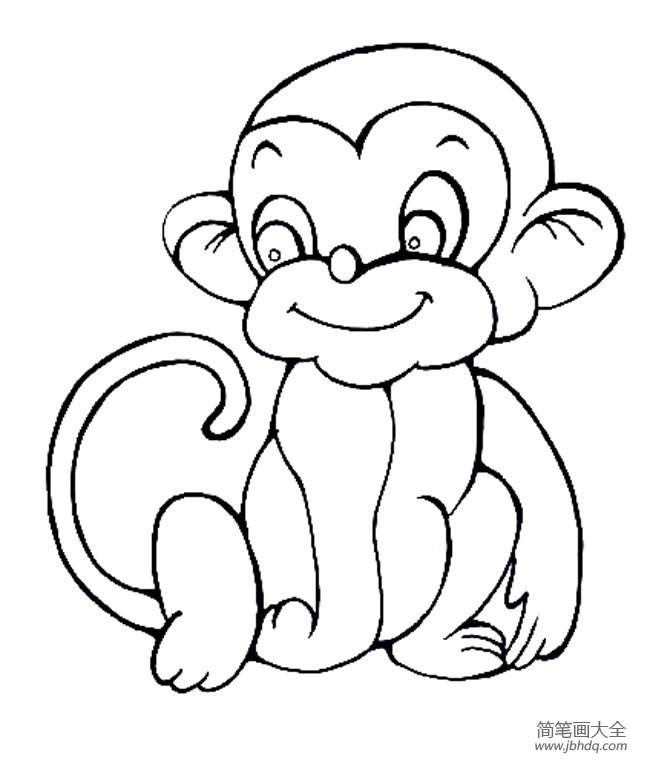 动物简笔画 可爱的小猴子简笔画