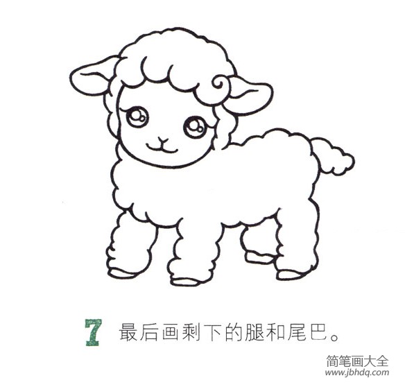 简单的动物简笔画 小绵羊
