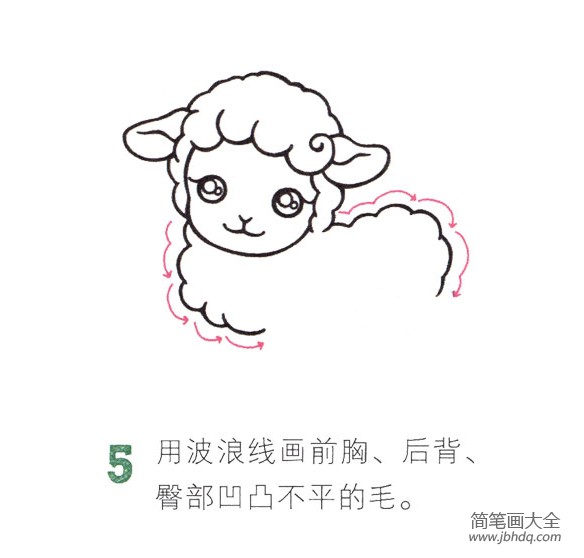 简单的动物简笔画 小绵羊