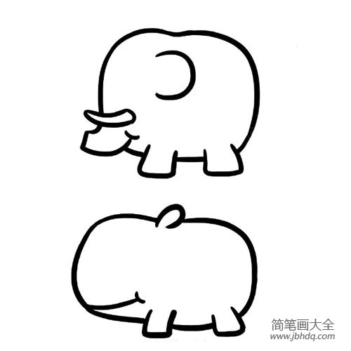 大象犀牛简笔画