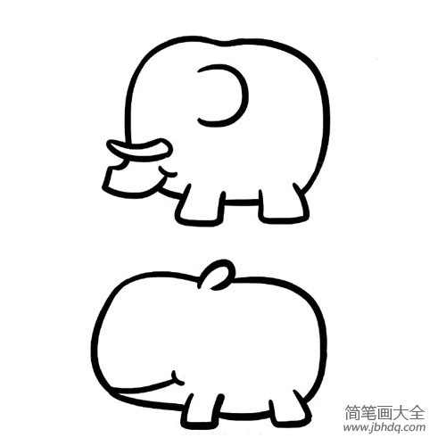 大象犀牛简笔画