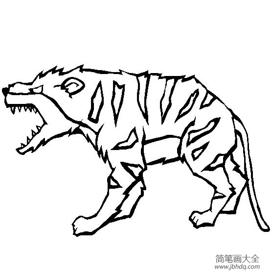 史前动物 鬣齿兽简笔画图片