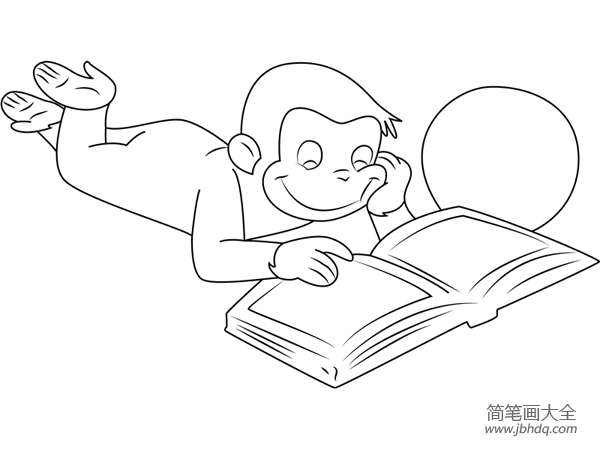 爱学习的猴子简笔画图片