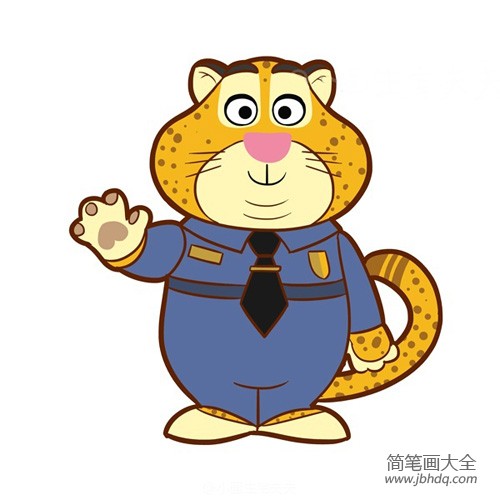 豹子警官简笔画