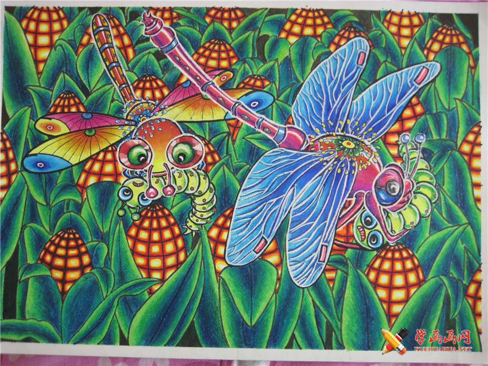 科技画欣赏《智能捕虫蜻蜓》(1)