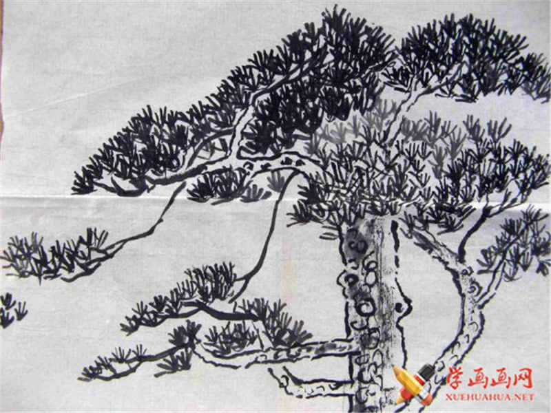 儿童中国画松树(1)