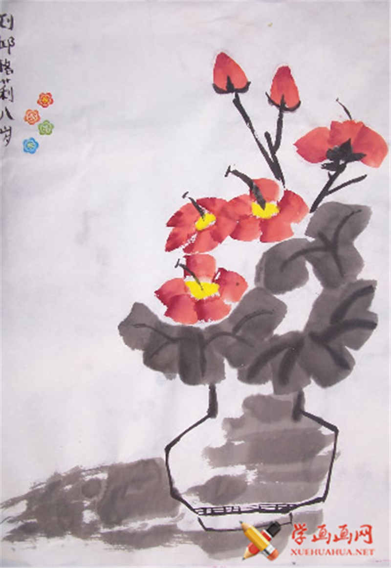 儿童中国画美丽花朵儿(1)
