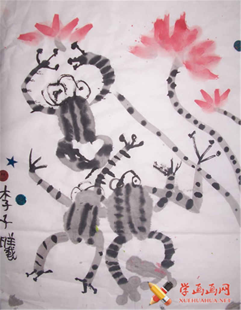 儿童中国画作品青蛙(1)