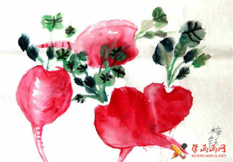 查看原始大图 儿童中国画红萝卜(1)