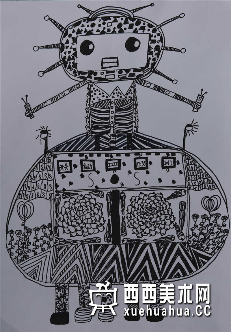 三等奖小学生获奖科幻画《神奇的点点》欣赏(1)