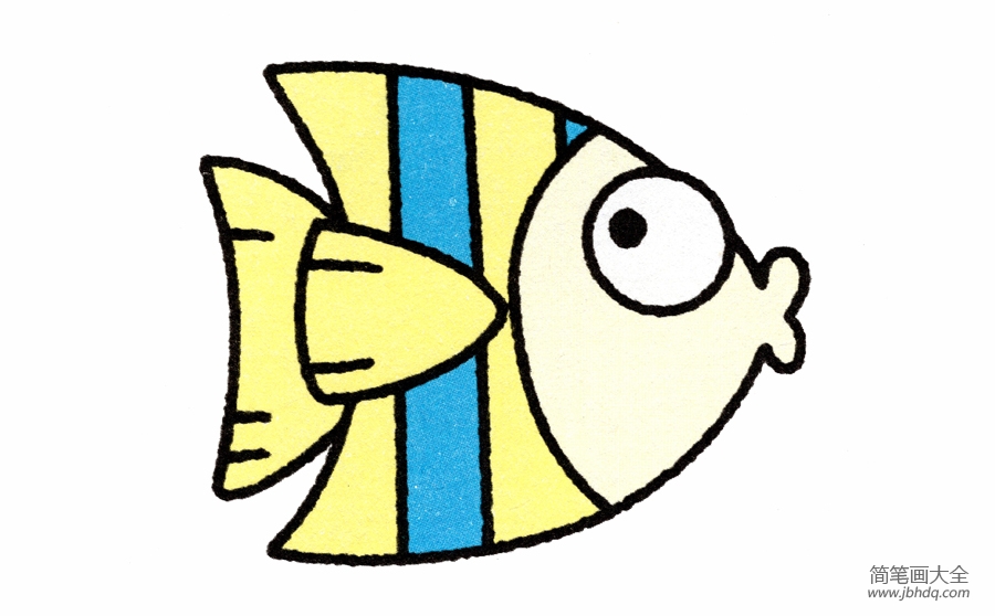 简笔画热带鱼的画法