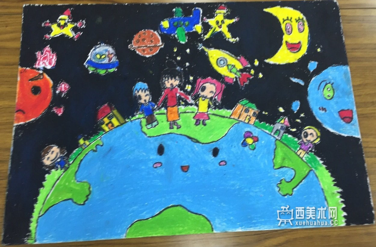 优秀小学生获奖科幻画《大家的世界是這樣的》(1)